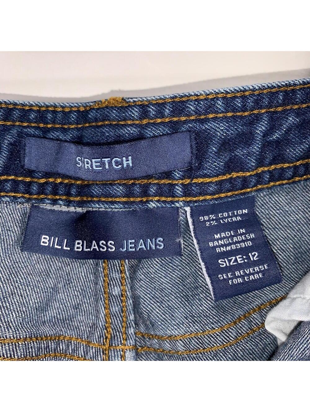 Bill Blass Jeans Womens 12 Blue High Rise Straight Leg Stretch Denim BP0642 - Picture 2 of 7